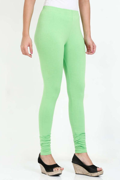 Women's Cotton Lycra Light Green Full length legging – Sand Grouse