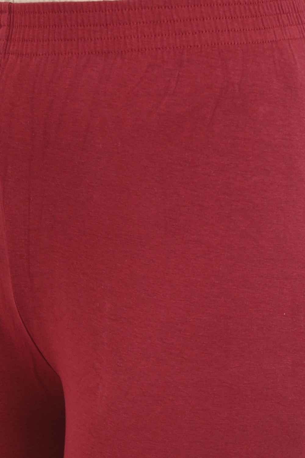 Women's Cotton Lycra Maroon Full length legging | sandgrouse