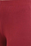 Women's Cotton Lycra Maroon Full length legging | sandgrouse