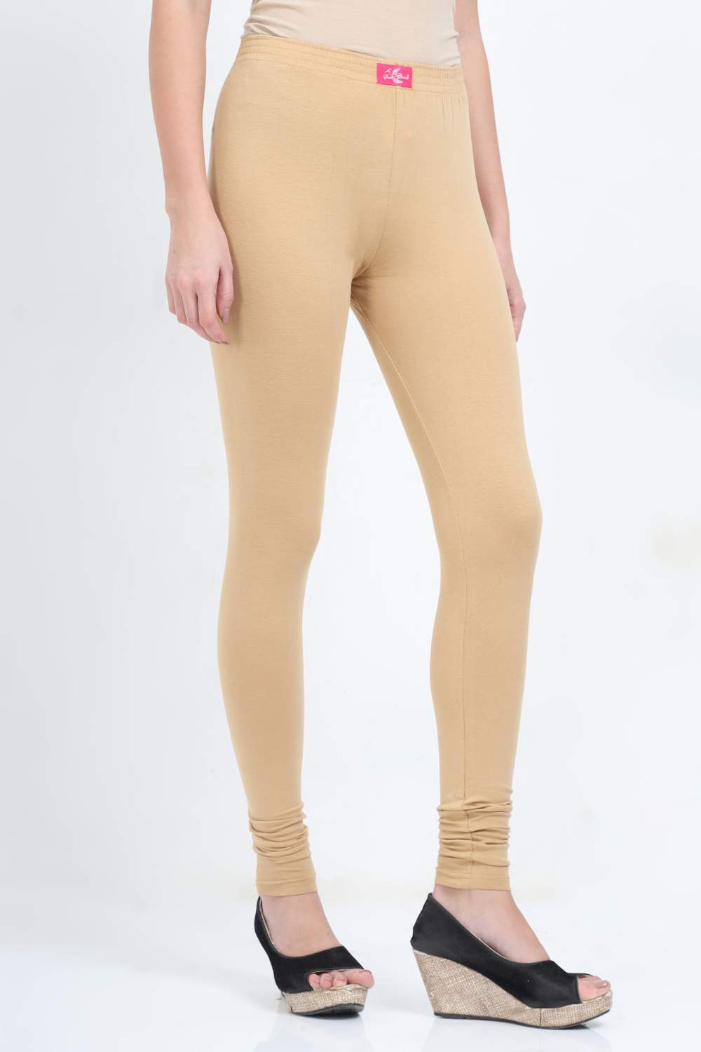 Women's Cotton Lycra Beige Full length legging | sandgrouse