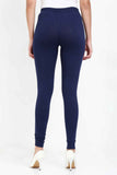 Women's Cotton Lycra Navy Full length legging | sandgrouse