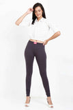 Women's Cotton Lycra Purple Full length legging | sandgrouse