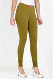 Women's Cotton Lycra Olive Full length legging | sandgrouse