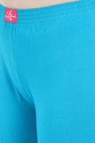 Women's Cotton Lycra Blue Ankle Legging | sandgrouse