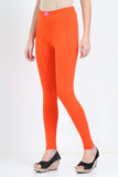 Women's Cotton Lycra Orange Ankle Legging | sandgrouse