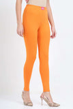 Women's Cotton Lycra Light Orange Ankle Legging | sandgrouse