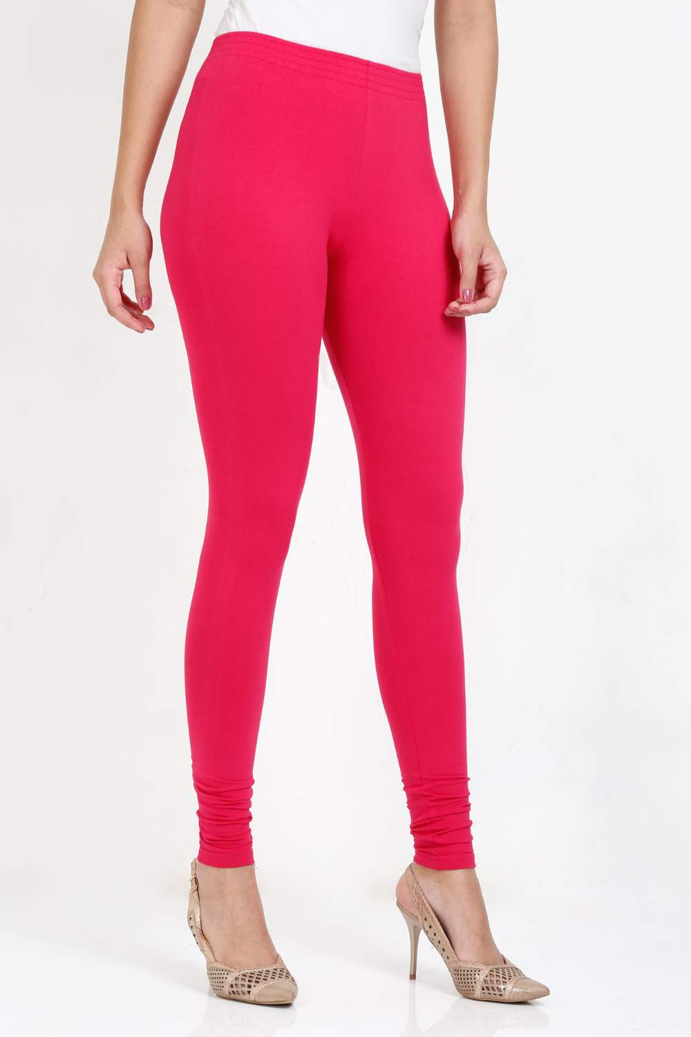 Women's Cotton Lycra Pink Full length legging | sandgrouse
