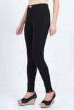 Women's Cotton Lycra Black Full length legging | sandgrouse
