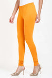 Women's Cotton Lycra Light Orange Full length legging | sandgrouse