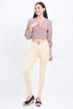 Women's Cotton Lycra Light Beige Full length legging | sandgrouse