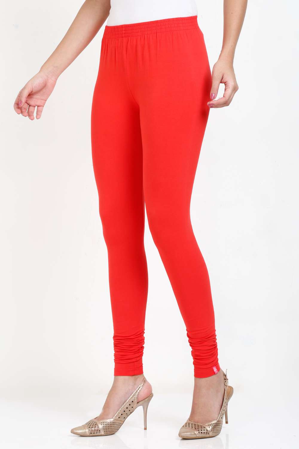 Women's Cotton Lycra Orange Full length legging