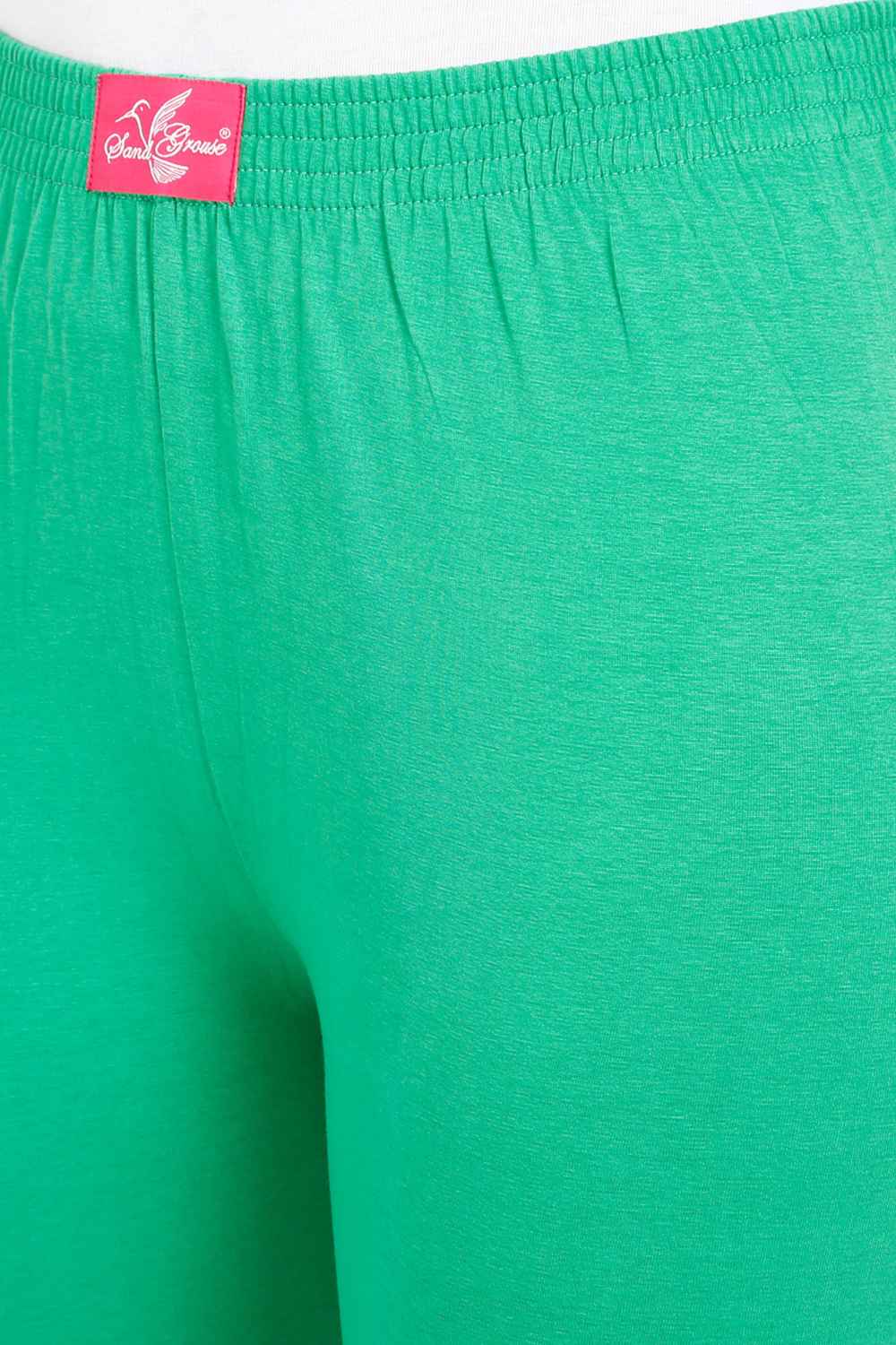 Women's Cotton Lycra Green Full length legging | sandgrouse