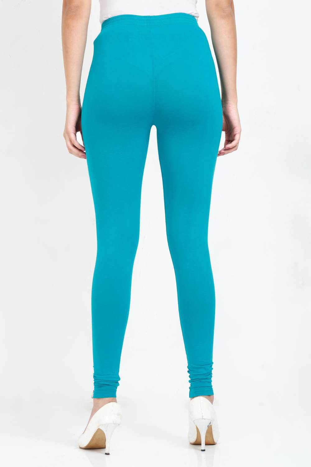Women's Cotton Lycra Blue Full length legging | sandgrouse