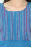 Blue Embroidery Straight Kurti | sandgrouse