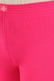 Women's Cotton Lycra Pink Ankle Legging | sandgrouse