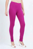 Women's Cotton Lycra Magenta Full length legging | sandgrouse