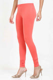 Women's Cotton Lycra Peach Full length legging | sandgrouse