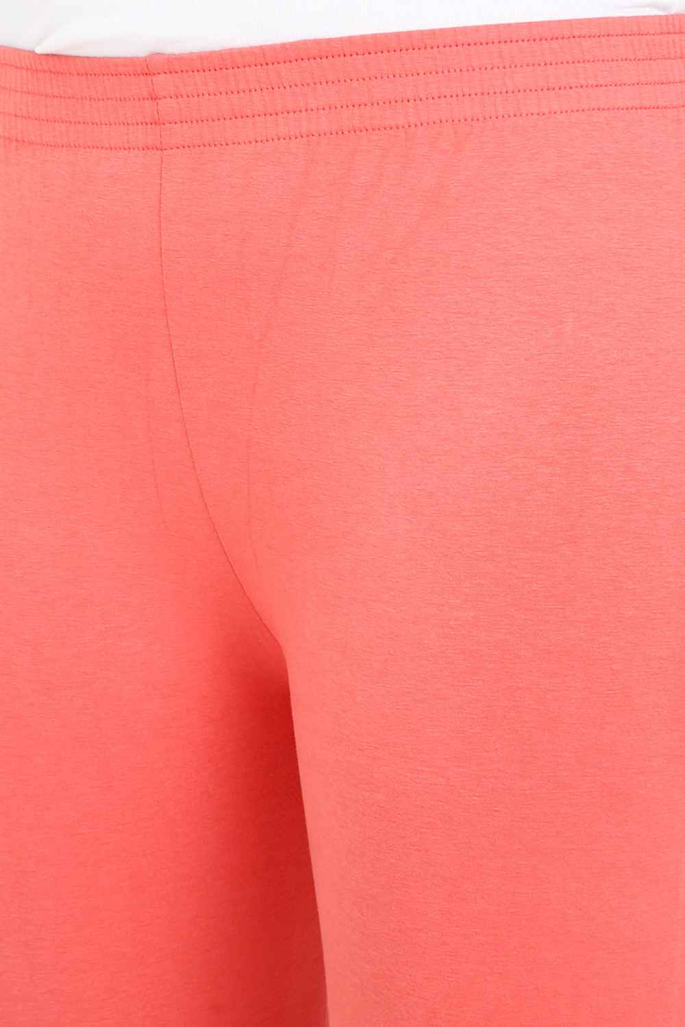 Women's Cotton Lycra Peach Full length legging | sandgrouse