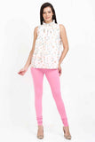 Women's Cotton Lycra Baby Pink Full length legging | sandgrouse