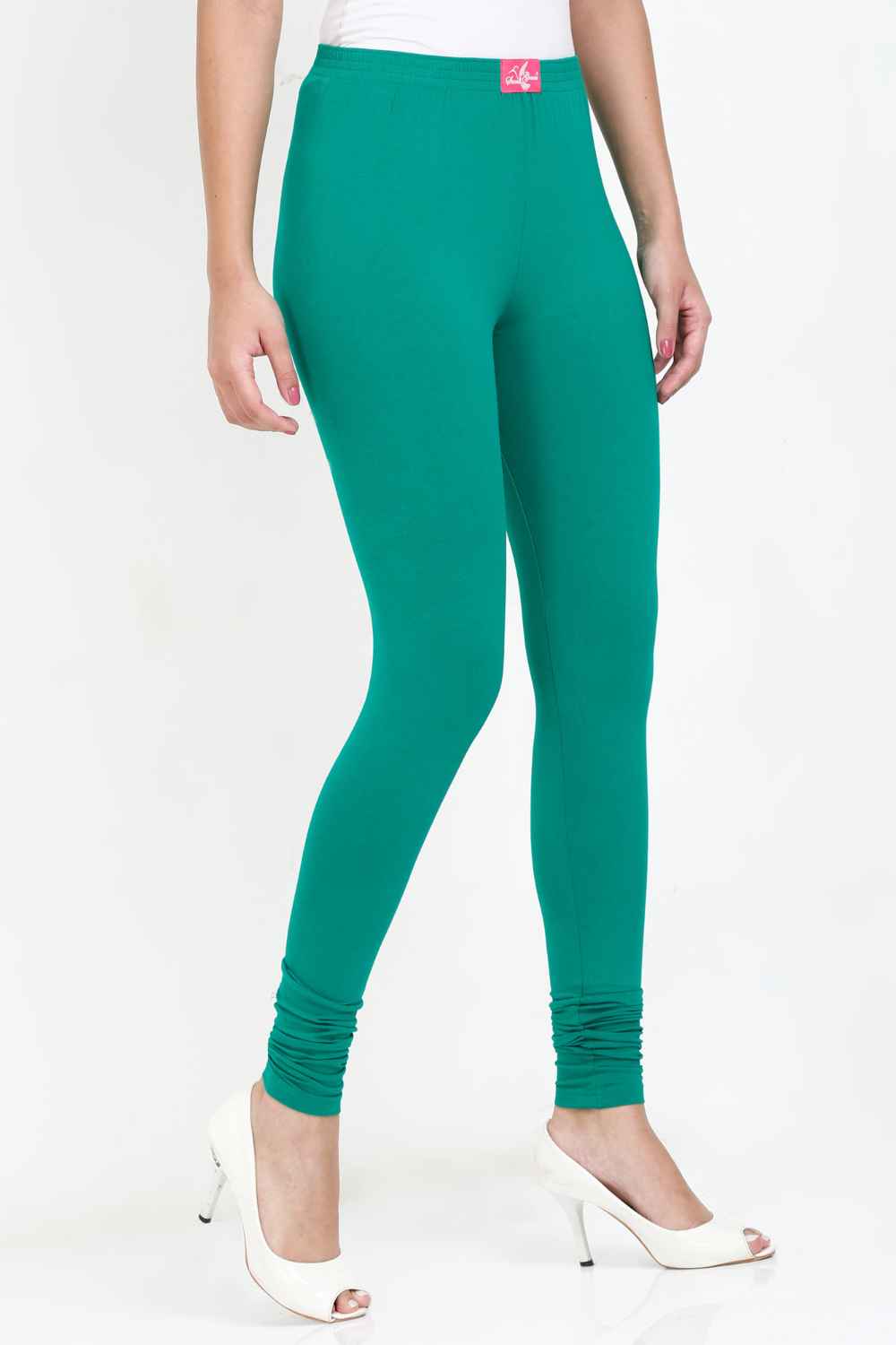 Women's Cotton Lycra Rama Green Full length legging | sandgrouse