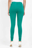Women's Cotton Lycra Rama Green Full length legging | sandgrouse