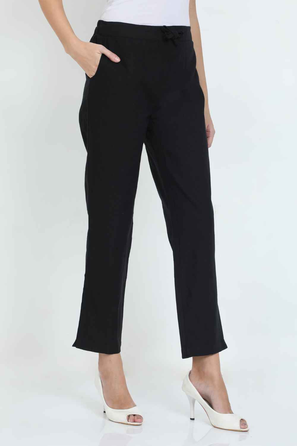 Buy Beige Straight Cotton Khadi Pants With Pockets by Designer TJORI for  Women online at Ogaanmarket.com